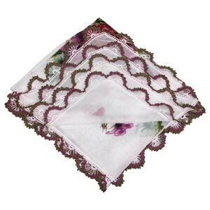 Tulbent Scarf Handmade Crochet Detailing NWOT